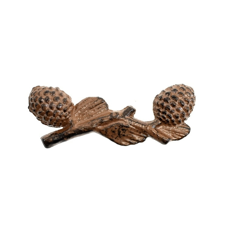 Pinecone Motif Cabinet Pull Sculptural Hardware Antique Bronze Rustic