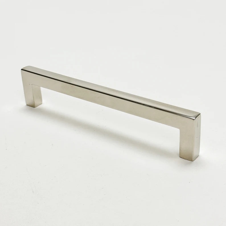 Polished Nickel Cabinet Hardware: Knurled Stems & Geometric Pulls