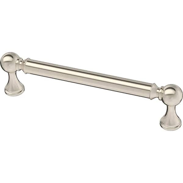 Polished Nickel Cabinet Pull Curved Handle Rectangular Bases