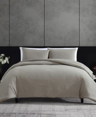 Puckered Texture Grey Bedding, Minimalist Comforter Set