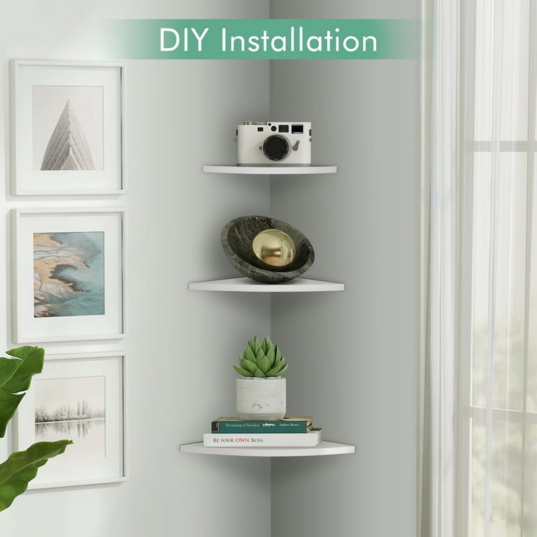 Quadrant Shape Floating Shelves Set of Three Bathroom Organization