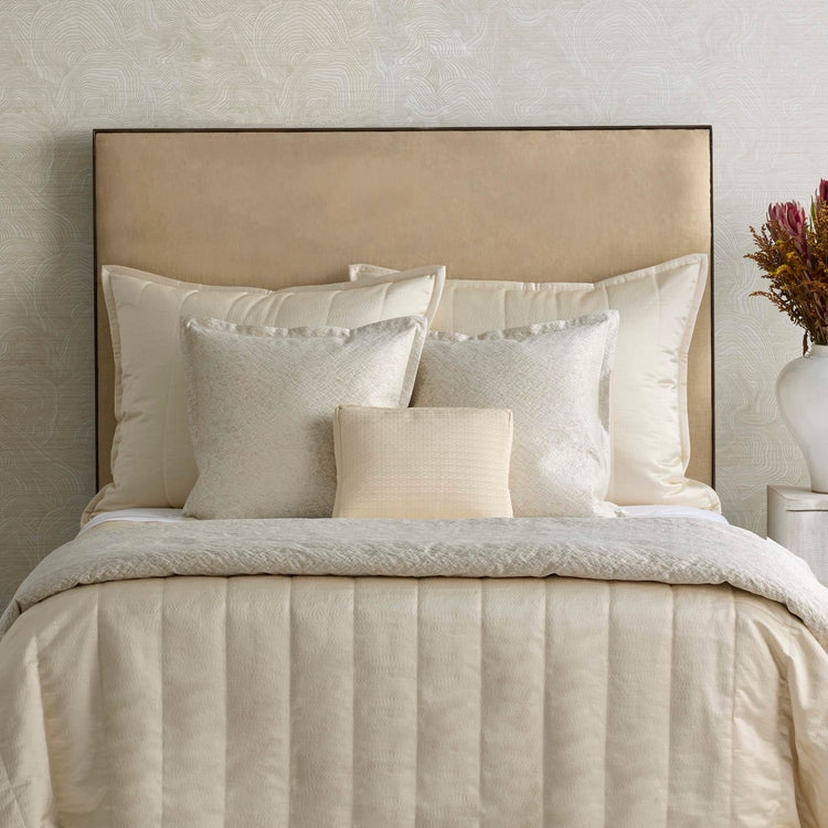 Quilted Coverlet Taupe Hammered Texture Crinkle Transitional