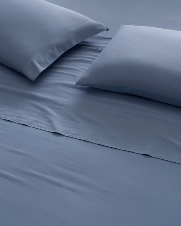 Relaxed Organic Cotton Sateen Sheet Set with Cozy Rumpled Texture