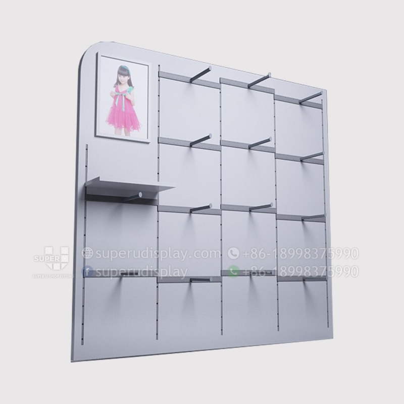 Retail Display Rack White Metal Slotted Back Panel Label Holders