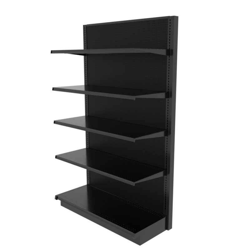 Retail Gondola Unit featuring Pegboard Back and 5 Tiers