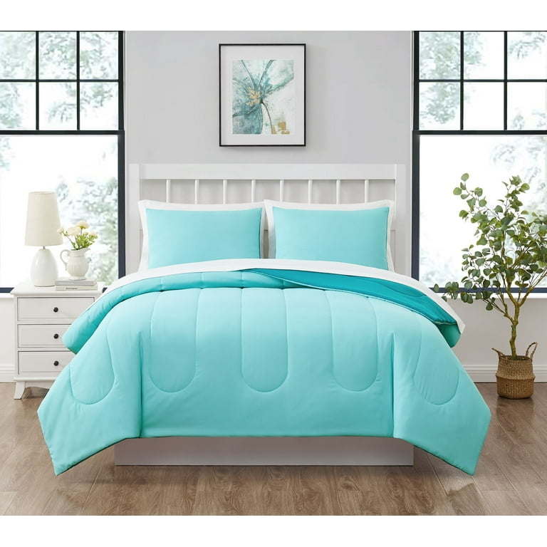 Reversible Comforter Set, Damask Pattern, Transitional Queen Bedding