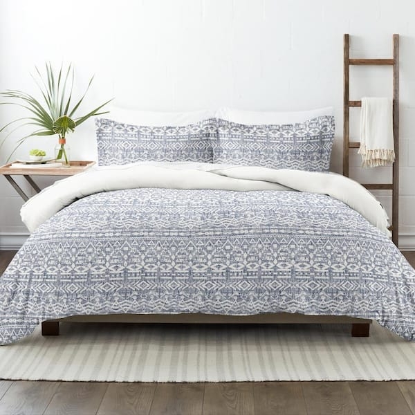 Reversible Duvet Cover Set with Branch Pattern, Farmhouse Style Bedding