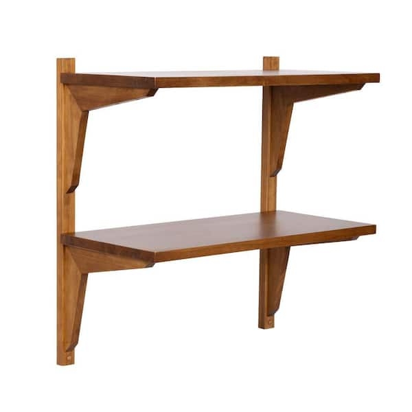 Round Walnut Wall Shelf Cross Shelving Geometric Decor