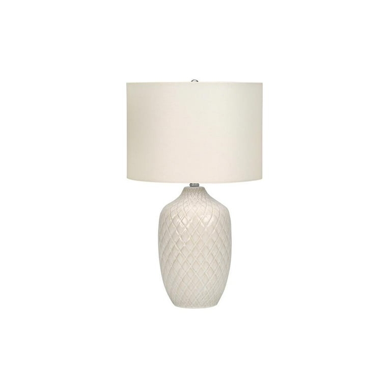 Rounded Ceramic Table Lamp, Tapered Silhouette with Semi Gloss Finish.