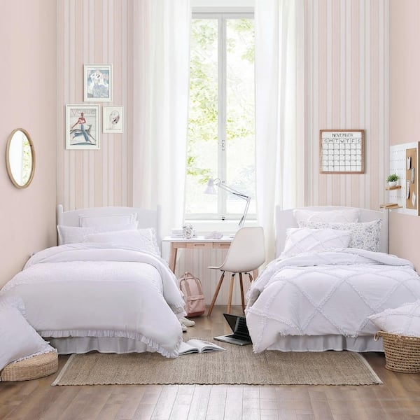 Ruffled Eyelet Comforter Set Romantic White Bedroom Decor