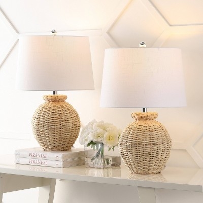 Rustic Globe Base Table Lamp with Black Metal Accents