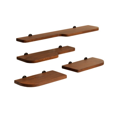 Rustic Mango Toned Floating Shelves, Set of Four Chunky Set