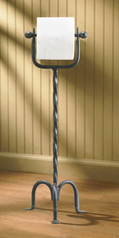 Rustic Matte Black Wrought Iron Stand with Decorative Star Motif