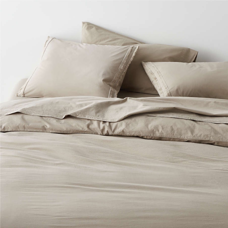 Sand Washed Organic Cotton Pillowcases with Crinkled Texture