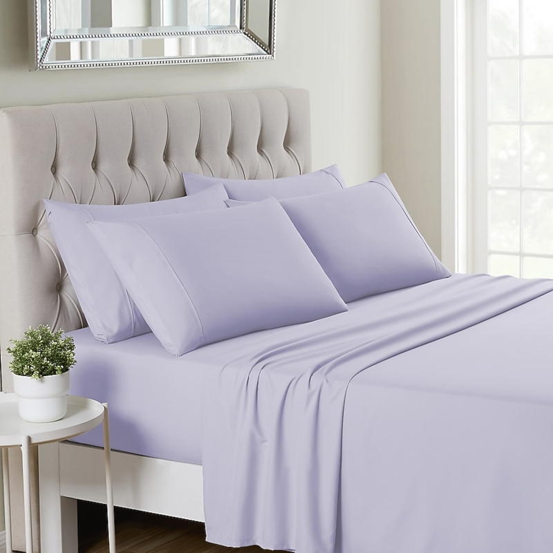 Satin Sheen Bed Sheet Set in Monochromatic Gray Microfiber