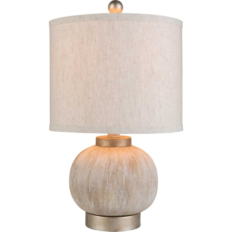 Scandinavian Table Lamp Geometric Triangle Pattern in Two-Tone Ivory