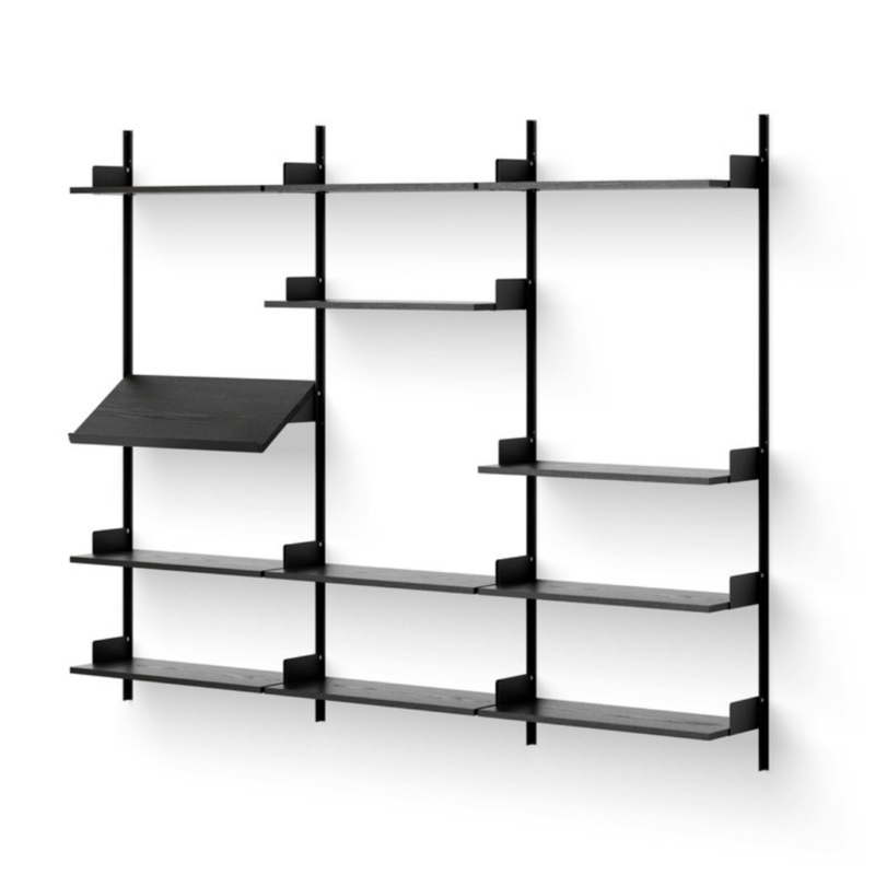 Scandinavian Wall Shelf with Slim Cylindrical Supports