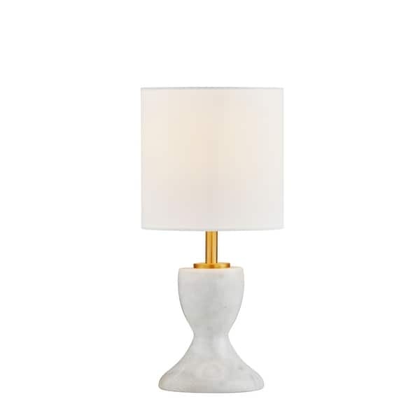 Set of 2 Mini Table Lamps with Marble Base and Finial Top