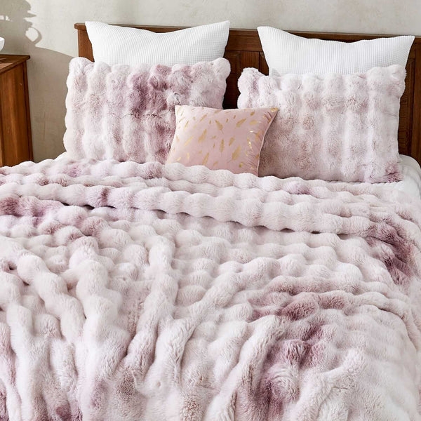 Shaggy Comforter Set White Faux Rabbit Fur Luxury Bedding Ideas