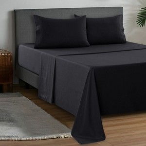 Sheet Set Black Folded Layers Solid Black Sheet Set