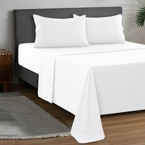 Sheet Set, Bright White, Zippered Packaging, Four Piece Set.