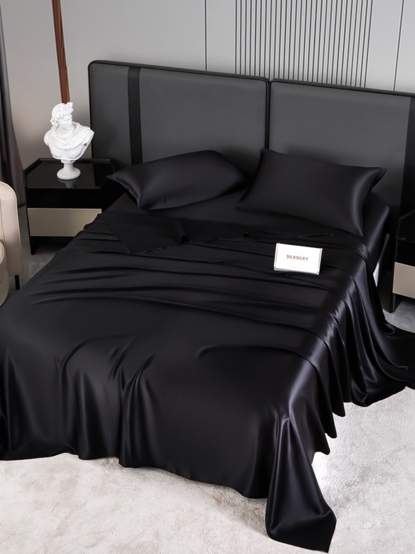 Sheet Set Champagne 22 Momme Silk Glossy Champagne Silk Bedding Set
