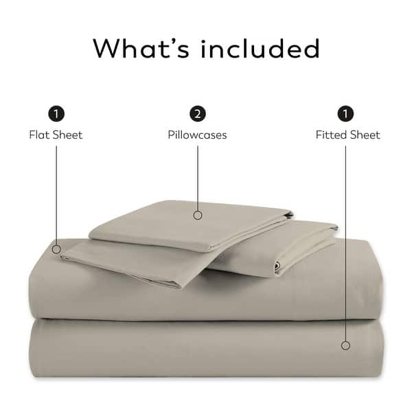 Sheet Set Charcoal Gray Cotton Blend Wrinkle Resistant 1200TC