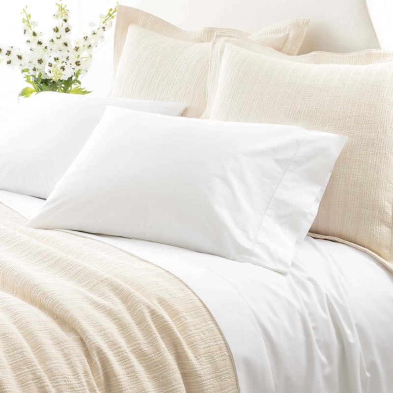 Sheet Set, Classic Ivory with Hemstitch Detail, Traditional Style