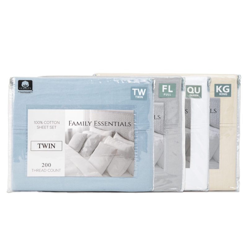 Sheet Set Cool Toned Sheet Set Collection in Folded Stack