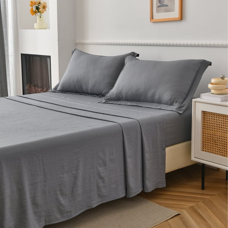 Sheet Set Cotton Blend Matte Modern Neutral Bedding