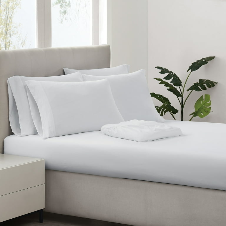 Sheet Set Crisp White Microfiber Moisture Wicking Bedding