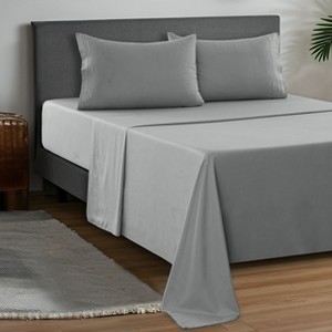 Sheet Set Dark Grey Hemmed Edges Dark Grey Bedding Sheet Set