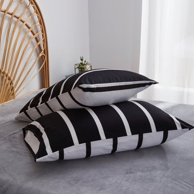 Sheet Set featuring Classic Light Gray Ticking Stripes Detail