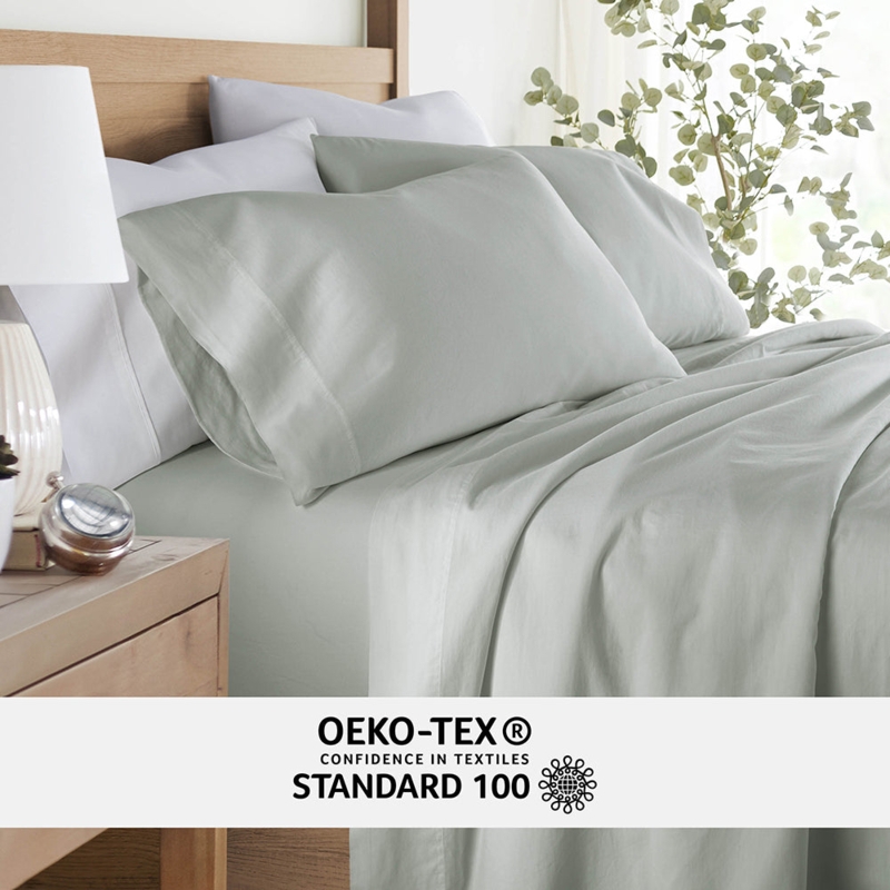 Sheet Set featuring Matte Finish in Serene Mist Blue Hue