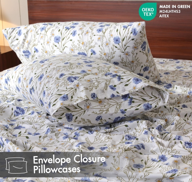 Sheet Set featuring Multicolored Floral Print on Crisp Base