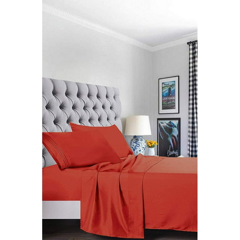 Sheet Set Four Pillow Setup Four Pillow Arrangement Brushed Microfiber