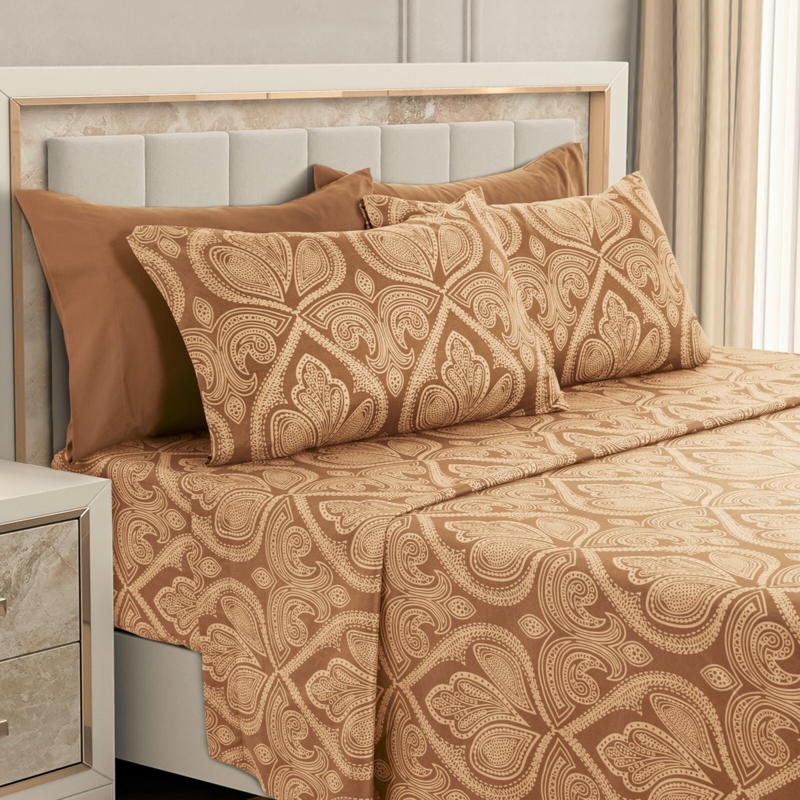 Sheet Set Hotel Chic Style, Paisley Pattern Deep Pocket Bedding