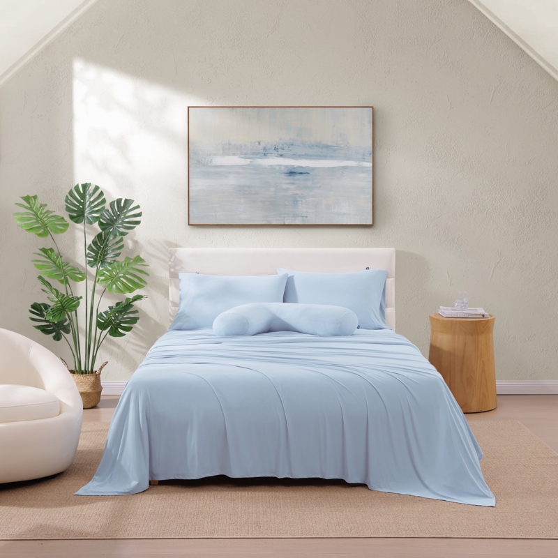 Sheet Set Light Blue Cooling Sheets Smooth Sleek