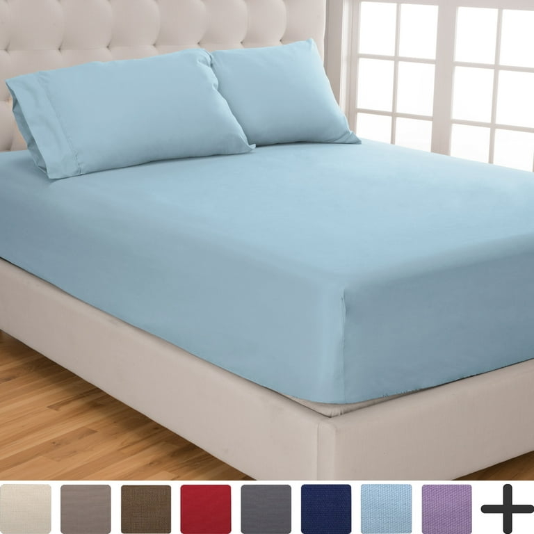 Sheet Set Light Blue Microfiber Matte Finish Twin Size