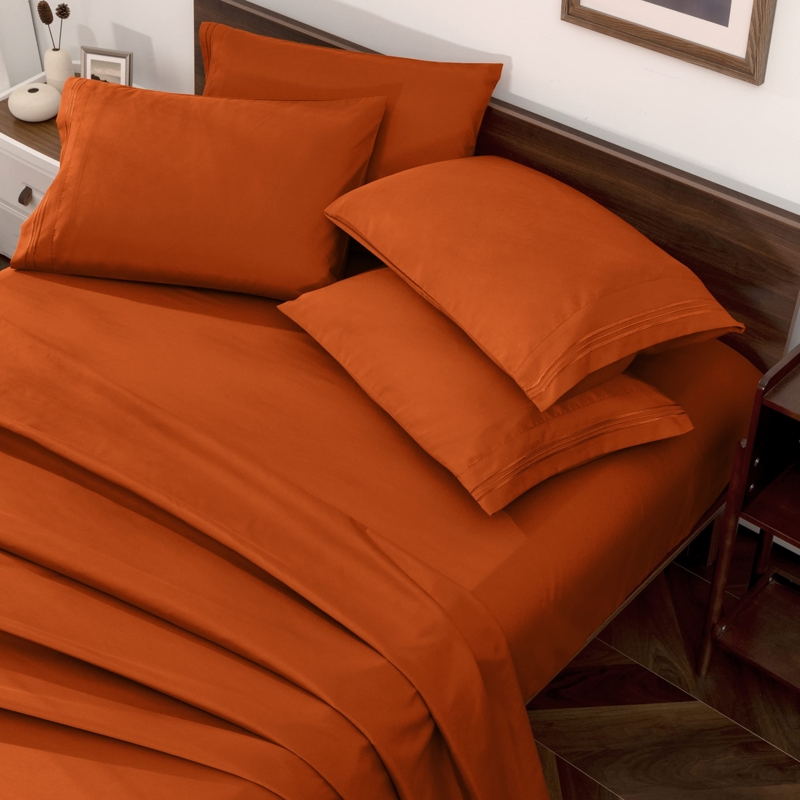 Sheet Set Microfiber Warm Terracotta Bedroom Palette Deep Pocket