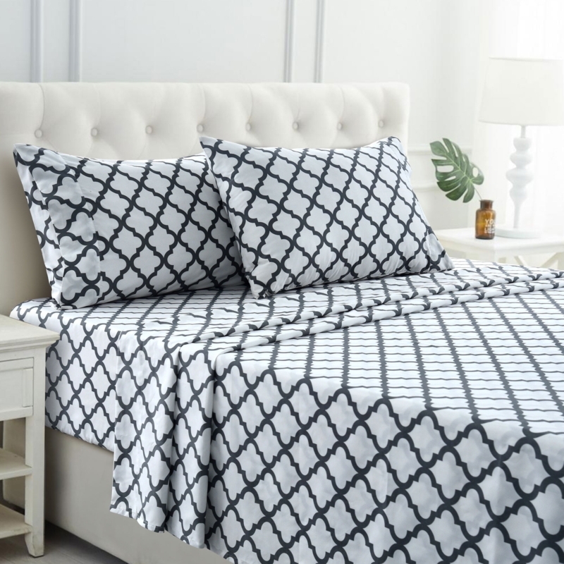 Sheet Set, Monochromatic Gray Smooth Texture, Minimalist Style.
