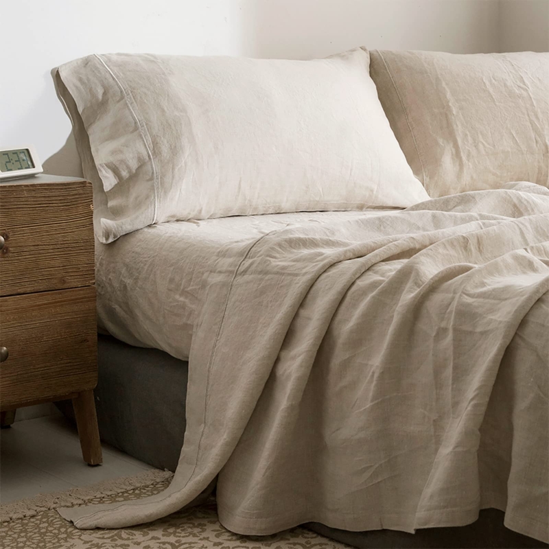 Sheet Set Natural Flax White Embroidery Farmhouse Bedding Ideas