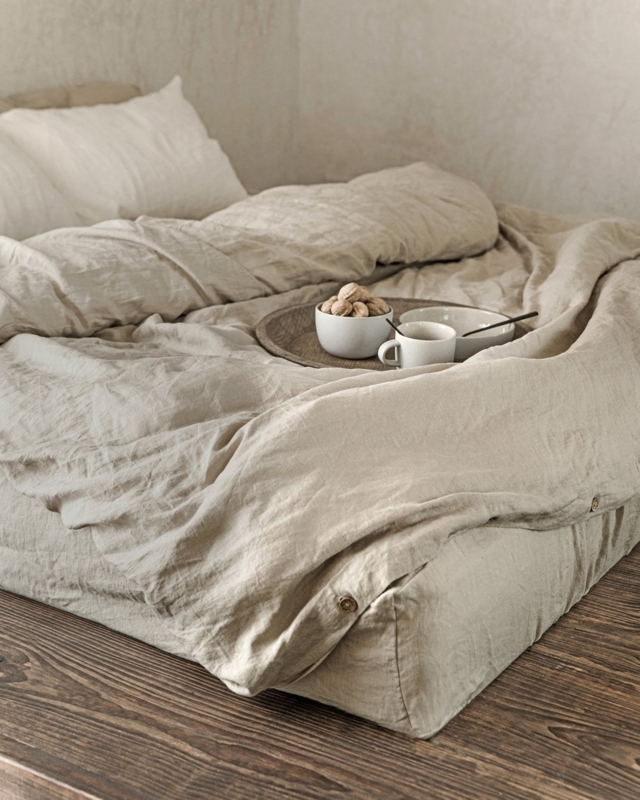 Sheet Set Oatmeal Slubby Weave Earthy Tone Bed Sheets