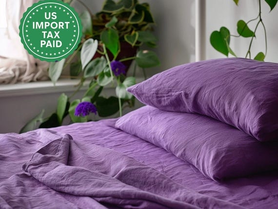 Sheet Set Orchid Hue Stonewashed Linen Softened Edges