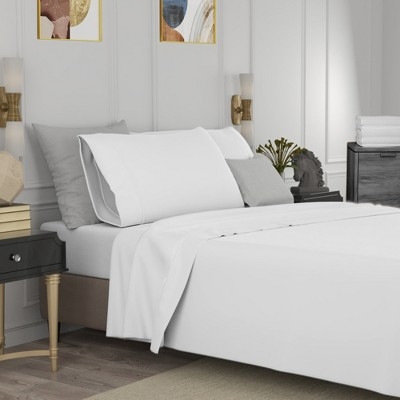 Sheet Set Percale Weave Brushed Finish Folded Hem Cotton Blend