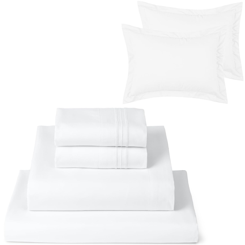 Sheet Set Periwinkle Blue Flanged Shams Serene Bedroom Palette