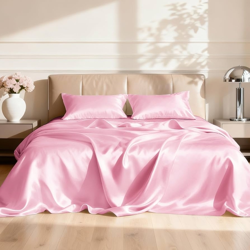 Sheet Set Rippled Texture Satin in Romantic Silky Style