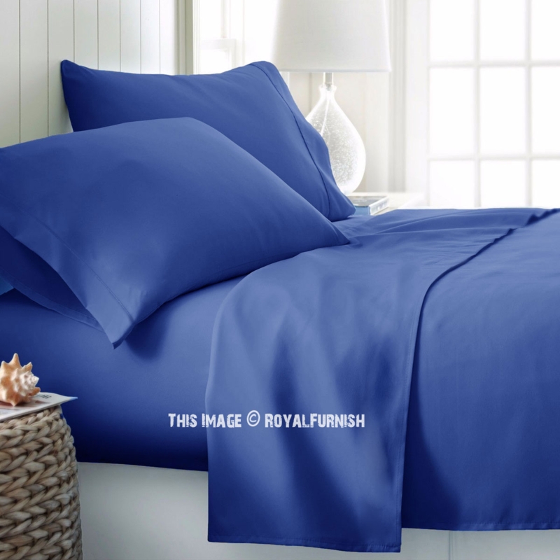 Sheet Set Royal Blue Cotton Matte 300TC Tailored Bedding