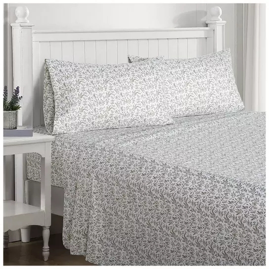 Sheet Set Sage Green Botanical Print Cottagecore Leafy Bed Sheets