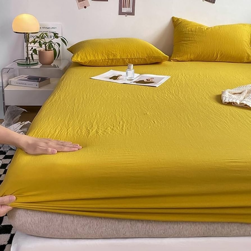 Sheet Set: Saturated Color & Fitted Design - Modern Yellow Fitted Sheet Set